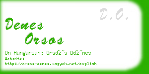 denes orsos business card